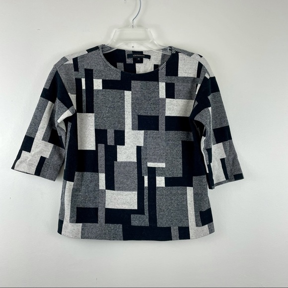 La fee Maraboutee 3/4 sleeve geometric top - Picture 1 of 6